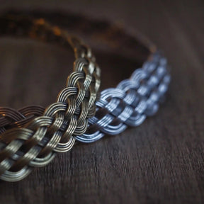 Val flätat halsband mässing flätad design.