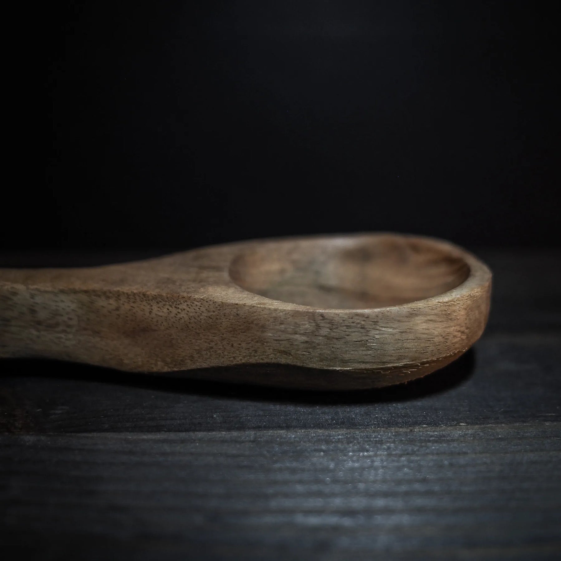 Träslev vid vinkel på mörk bakgrund