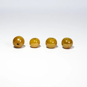 Guldtoniga runda glaspärlor, 6mm