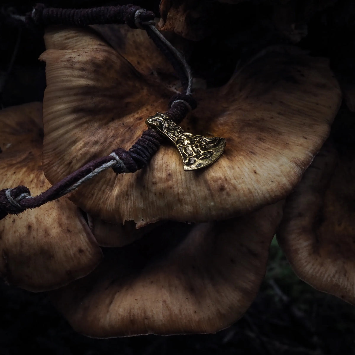 Mammen Bronze necklace – close-up of the Mammen axe pattern in the pendant's bronze