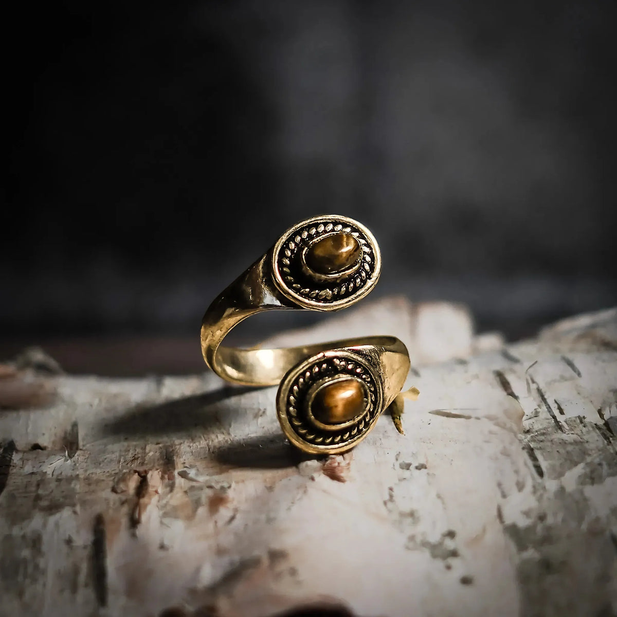 Spiralring med Tigerøje