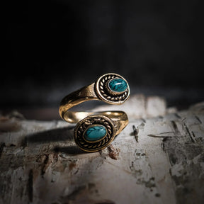 Spiralring med turkis