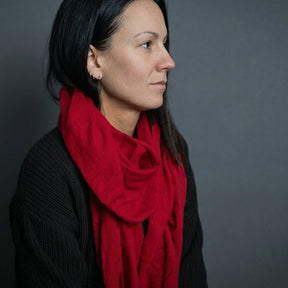 Cashmere sjal almindeligt, rødt