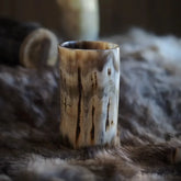 Set with 4 stk, hornkoppar with woodbotten, ljus, 100ml