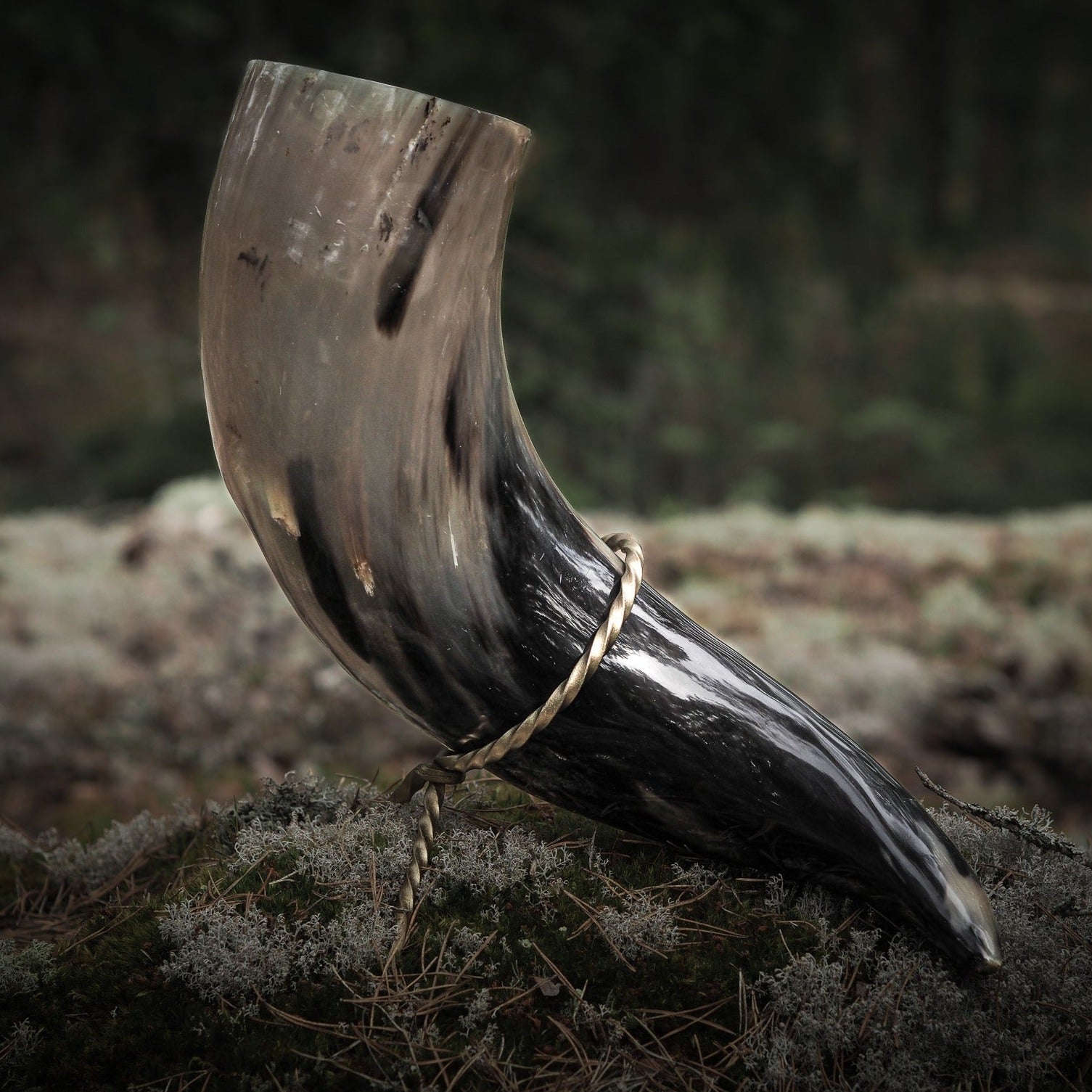 Gigantiskt vikingadryckeshorn i naturligt oxhorn, 2000 ml, perfekt för stora dryckestillfällen och festligheter