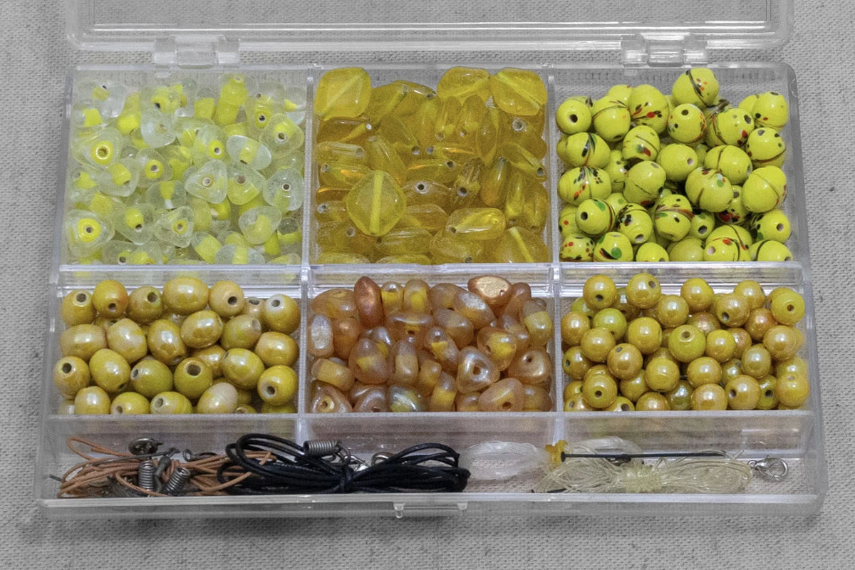 Pärllåda med Gula pärlor, guld.