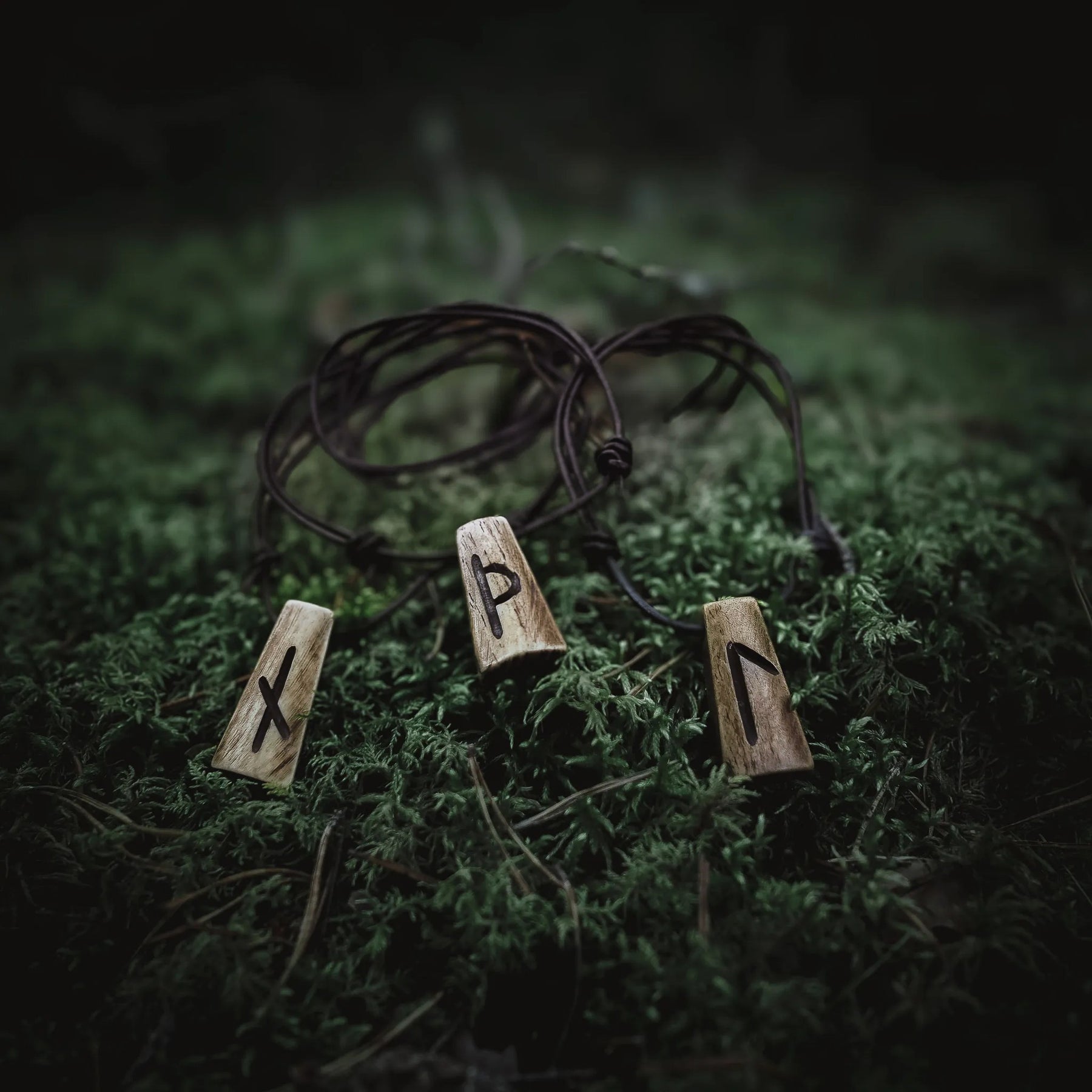 Nordic rune pendant in bone