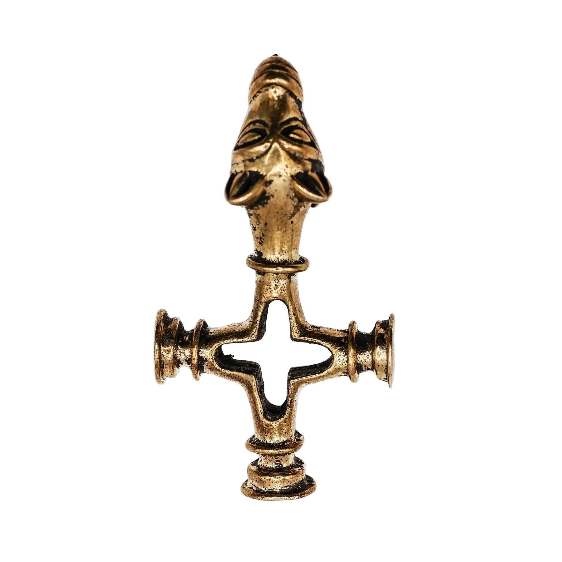 Bronze Wolf Cross
