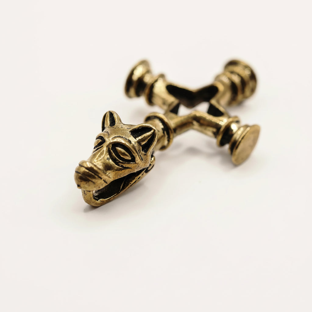 Bronze Wolf Cross