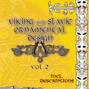 Bokomslagsbild för bok om vikingsk och slavisk ornamental design.