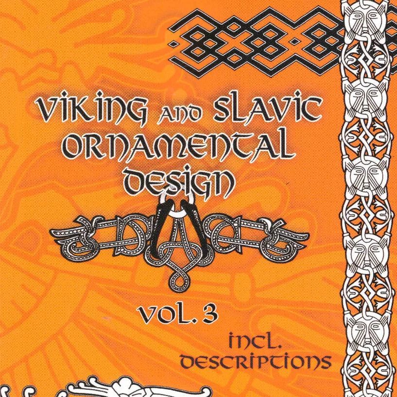 Bokomslagsbild för bok om vikingsk och slavisk ornamental design.