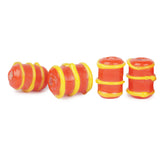 Röd getingpärla, med mönster.