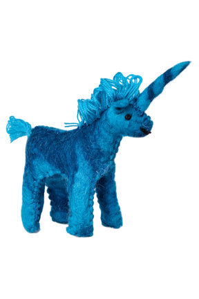 Tovad enhörning, turkos, trä.