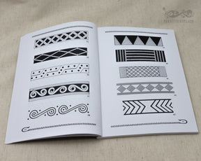 Catalog page showing 12 numbered Viking and Slavic ornamental pattern designs including lattice, geometric, spiral, and chevron motifs