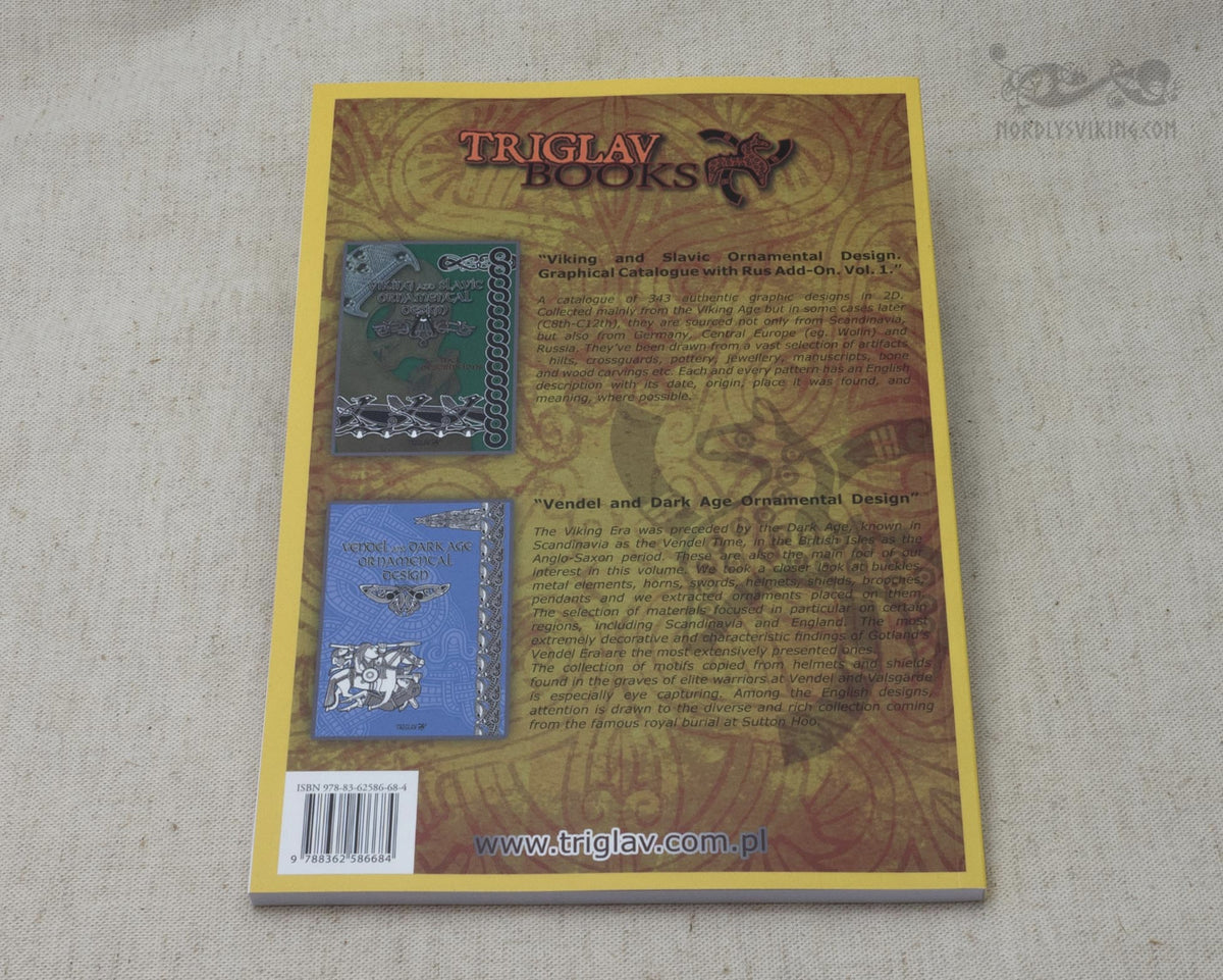 Viking and Slavic Ornamental Design Vol. 2 med traditionell vikingatida design.
